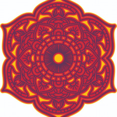Sticker decorativ, Mandala, Rosu, 60 cm, 7191ST-2