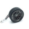 Breloc metalic anticoroziv, model roata auto tunning cu janta si disc de frana, 10 x 3.5 x 2 cm, Negru