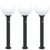 Cumpara ieftin Stalpi iluminatori cu senzor, 3 buc., 80 cm, negru, IP44