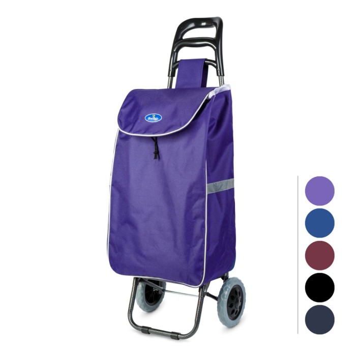 Carucior tip Troller pe Roti pentru Cumparaturi cu Maner Extensibil, Volum 42 Litri, Diverse Culori