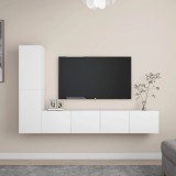 VidaXL Set dulapuri TV, 4 piese, alb, lemn prelucrat