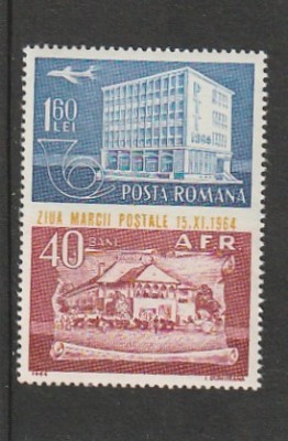 ROMANIA 1964 LP 595 ZIUA MARCII POSTALE ROMANESTI MNH NESTAMPILAT foto