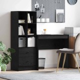 Cumpara ieftin Birou cu spațiu de depozitare cu sertar 2 pcs Stejar negru