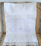 Stergar Vintage din bumbac cu cusatura manuala in cruciulite