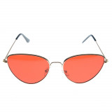 Ochelari de soare cat-eye cu lentile rosii