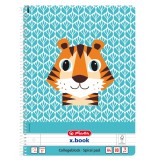 Caiet dictando cu spirala, A4, Herlitz, Cute Animals, Tigru, 80 file