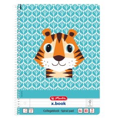 Caiet dictando cu spirala, A4, Herlitz, Cute Animals, Tigru, 80 file