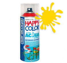 Spray vopsea Galben Ral 1023 HappyColor Acqua pe baza de apa, 400ml Kft Auto foto