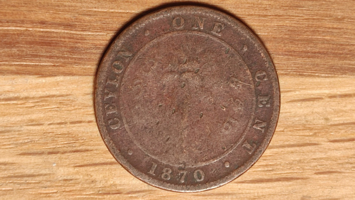 Ceylon / Sri Lanka - moneda de colectie - 1 cent 1870 - Victoria