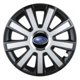 Cumpara ieftin Set 4 capace roti Silver/black cu inel cromat R14 Compatibil Cu Subaru