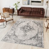 Covor Premium Belgian Model Valencia 22235-556, Marime 80 x 150 cm, Bej, Antialergic, Polipropilena, Living, Dormitor, Sufragerie, Birou