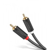 Cablu Audio UGREEN AV104, 2 x RCA - 2 x RCA, 2m, Negru