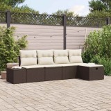 VidaXL Set de canapele pentru grădină 5 pcs Maro 55 x 62 x 69 cm