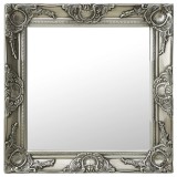 vidaXL Oglindă de perete &icirc;n stil baroc, argintiu, 50 x 50 cm