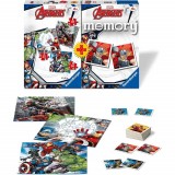 Puzzle si Joc Memory Avengers, 25/36/49 Piese, Ravensburger