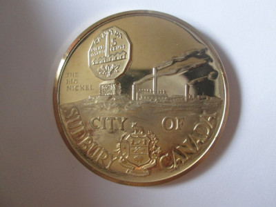 Medalie UNC oraș Sudbury(Ontario) Canada:Marele nichel/Universitatea Laurențiană foto
