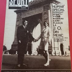 Revista SPORT nr. 18/septembrie 1968 (nr.special-JO Mexic; prezentare UTA ARAD)