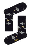 Șosete haioase cu model rechin, DiWaRi Happy 058, Negru, 29 (44-45)