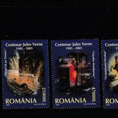Romania 2005-Centenar Jules Verne,serie 4 valori dantelate,MNH