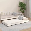 VidaXL Cadru de pat fără saltea, alb, 75x190 cm, lemn masiv de pin