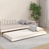 VidaXL Cadru de pat fără saltea, alb, 75x190 cm, lemn masiv de pin