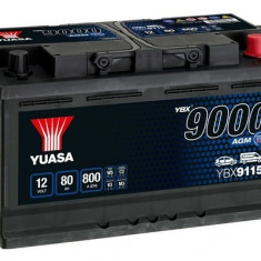 Baterie Yuasa 12V 80AH/800A YBX9000 AGM Start Stop Plus (R+ Standard) 317x175x190 B13 (AGM/Start)