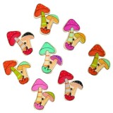Accesorii pentru activitati crafts,lemn,ciuperci,7 cm,10bucati set