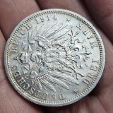 Germania 3 drei mark 1914 A , argint