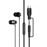 Handsfree 3.5mm / USB-C HOCO M119A, Negru