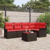 vidaXL Set de canapele pentru grădină 6 pcs Maro poliratan 3354043