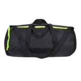 Geantă Sport, Model Negru, Fermoar Fluo Galben, Dimensiuni 48x25x35 cm, Material Poliester, Buzunar Pantofi, Curea Reglabilă