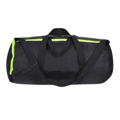 Geantă Sport, Model Negru, Fermoar Fluo Galben, Dimensiuni 48x25x35 cm, Material Poliester, Buzunar Pantofi, Curea Reglabilă