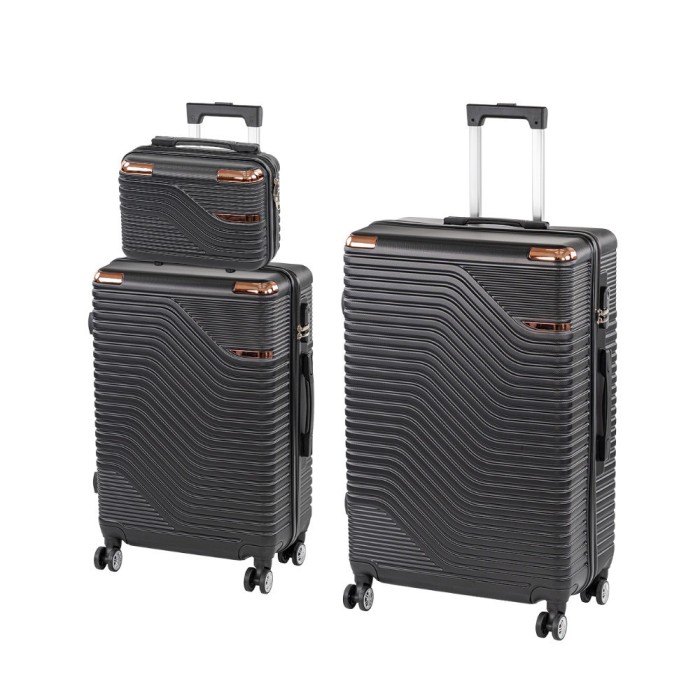 TraveLux Urban XX gurul&oacute;s bőr&ouml;nd szett fekete