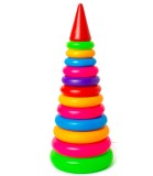 Piramida Bebe 13 Piese 44 Cm Jucarie Educativa Plastic Varsta 1-3 Ani Fabricat Ucraina