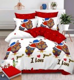 Cumpara ieftin Lenjerie Pat Bumbac cu Elastic 6 Piese Imprimeu, Dimensiuni 180x200 cm, Diverse Culori: Negru, Alb, Rosu, Gri, Albastru, Verde