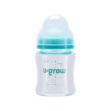 Biberon de sticla 120 ml+2 tetine extra, U-Grow
