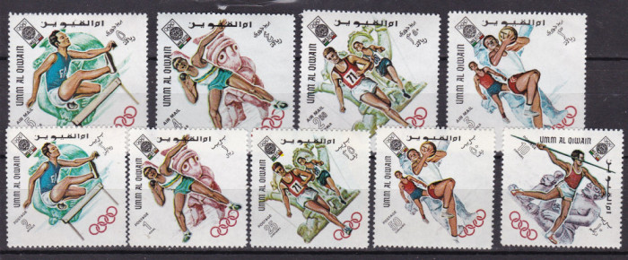 Umm al Qiwain 1968 sport olimpiada MI 264-272 MNH