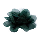 Floare textila din sifon pentru haine, diametru 8 cm, Verde inchis, Crisalida