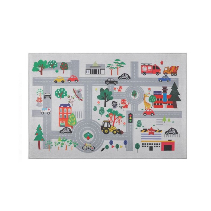 Covor decorativ pentru camera copiilor model pista de curse, 150 x 100 cm