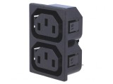 Conector Alimentare AC Spliter 10A 250V IEC C13 F