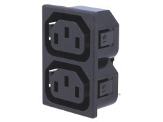 Conector Alimentare AC Spliter 10A 250V IEC C13 F foto