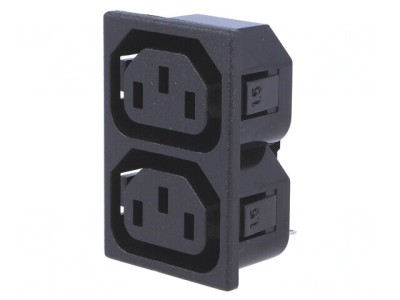 Conector Alimentare AC Spliter 10A 250V IEC C13 F foto