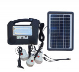 Sistem panou solar 10Ah panou dublu 3 becuri incarcare telefon radio mp3 bluetoo, Fotovoltaic