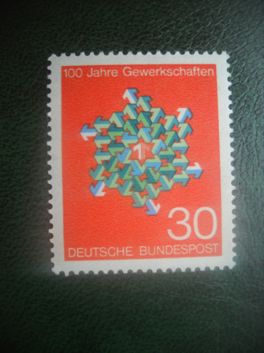 HOPCT TIMBRE MNH 888 SINDICATELE GERMANE 100 ANI 1968- 1 VAL GERMANIA