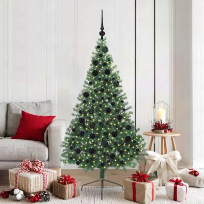 vidaXL Pom de Crăciun artificial pre-iluminat Verde 180 cm PVC 3397012 foto