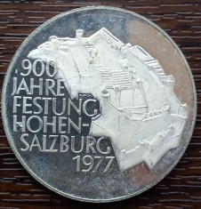 (A164) MONEDA DIN ARGINT AUSTRIA - 100 SCHILLING 1977, HOHEN-SALZBURG - PROOF