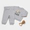 Set hanorac si pantaloni, Two thread, 100%bumbac organic - Gri, BabyCosy (Marime: 9-12 luni)