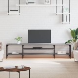 VidaXL Comodă TV, sonoma gri, 201x35x45 cm, lemn prelucrat &amp; fier