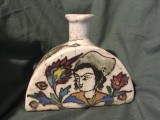 Vas vechi persan Qajar secolul XIX ceramica pictata manual / de colectie !