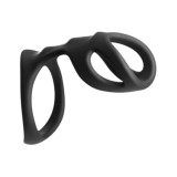 Inel dublu pentru penis NS NOVELTIES Renegade, lungime 10.9 cm, diametru 5.1 cm, din silicon, culoare negru